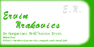ervin mrakovics business card